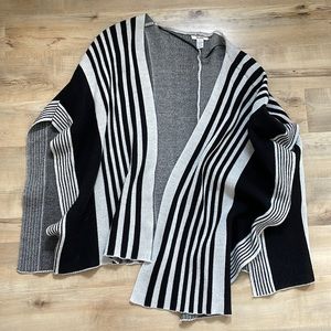 Striped knit sweater cape